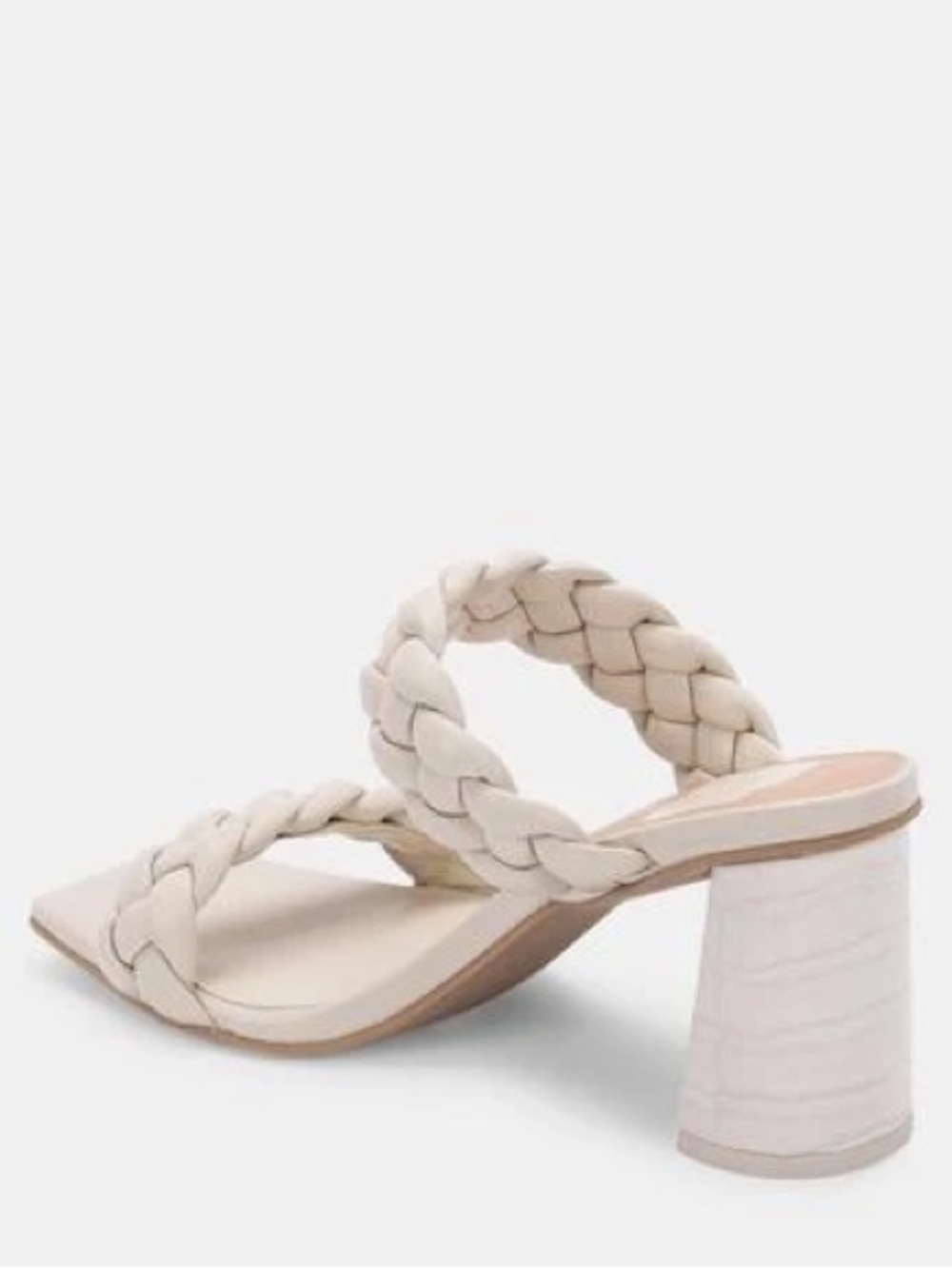 Dolce Vita Paily Braided Slide Heeled Sandal Ivory - Picture 2 of 8